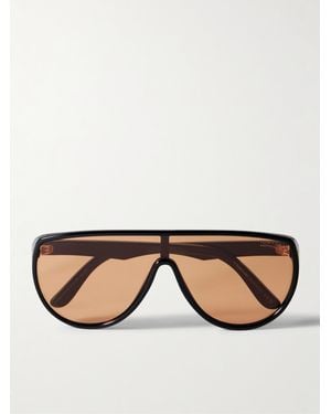 Tom Ford Achilles Oversized Aviator-Style Acetate And-Tone Sunglasses - Black