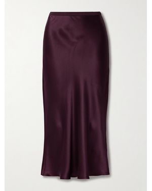 Anine Bing Bar Silk Midi Skirt - Purple