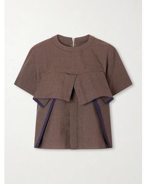Sacai Ruffled Wool Blouse - Brown