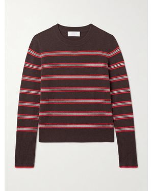 La Ligne Lean Lines Gestreifter Pullover Aus Kaschmir - Rot