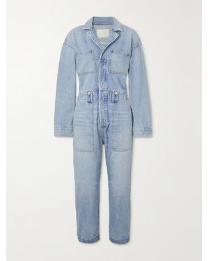 Citizens of Humanity Net Sustain Amel Cropped Organic Denim Jumpsuit - Blue