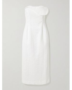 Mara Hoffman Robe Midi Bustier En Jacquard De Coton Biologique Lisha - Blanc
