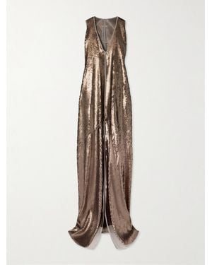 Rick Owens Robe Du Soir En Soie À Sequins Dustulator - Neutre