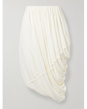 Co. Draped Stretch-Jersey Midi Skirt - White