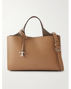 Tod's Mini Textured-Leather Tote - Natural