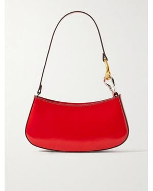 STAUD Ollie Schultertasche Aus Lackleder - Rot
