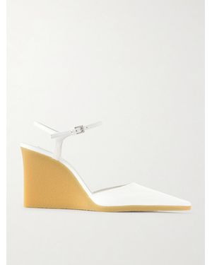 Alaïa Patent-Leather Wedge Court Shoes - Natural