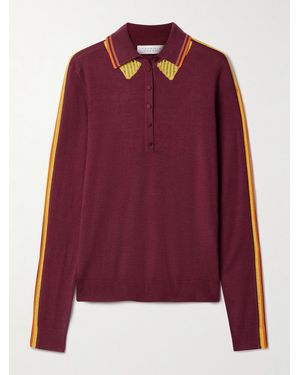 Gabriela Hearst Zorya Cashmere And Silk-Blend Polo Top - Red