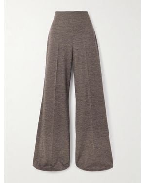 Ralph Lauren Isaiah Houndstooth Wool Wide-Leg Pants - Gray