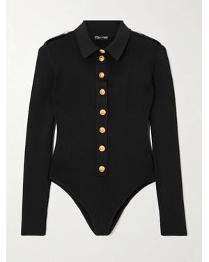 Tom Ford Ribbed-Knit Bodysuit - Black