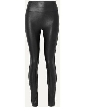 Spanx Faux Stretch-Leather Leggings - Grey