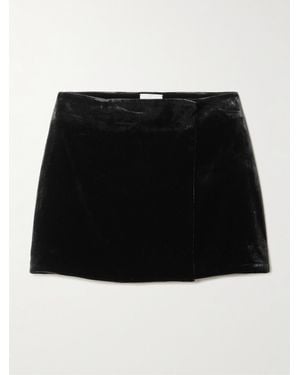 LeKasha Skarduv Velvet Wrap Mini Skirt - Black
