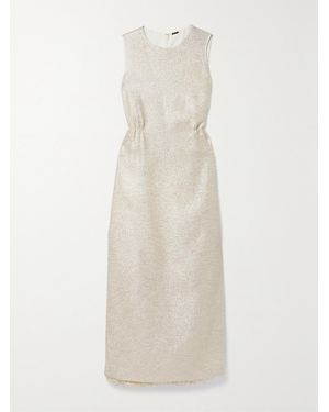 Adam Lippes Fringed Tweed Maxi Dress - White