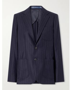 Polo Ralph Lauren Pinstriped Wool Blazer - Blue