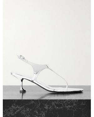 Proenza Schouler Sandalen Aus Metallic-Leder - Weiß