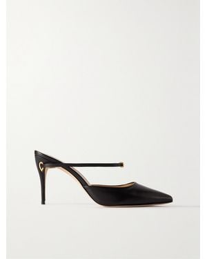 Jennifer Chamandi Giuseppe 85 Leather Mules - White