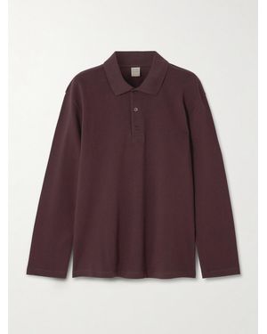Flore Flore Diana Organic Cotton-Piqué Polo Shirt - Purple
