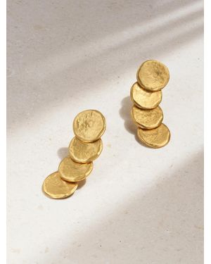 Susan Caplan Ysl Hammered-Plated Clip Earrings - Metallic