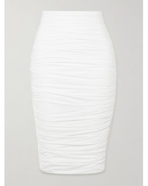 Maygel Coronel Dasos Midirock Aus Gerafftem Stretch-Jersey - Weiß