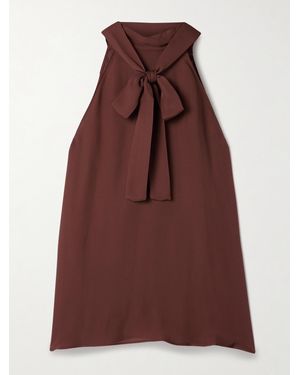 Nili Lotan Alla Silk-Chiffon Halterneck Top - Purple
