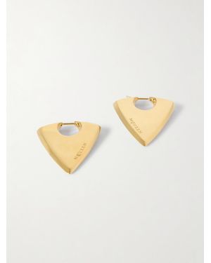 McQueen Arrow Goldfarbene Ohrringe - Weiß