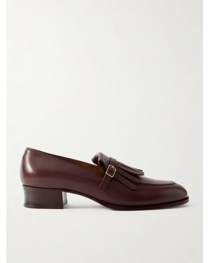 Loro Piana Pennan Fringed Leather Loafers - Brown