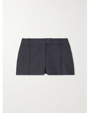 Valentino Garavani Mohair And Wool-Blend Shorts - Blue