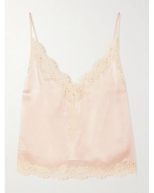 Doen Caraco En Satin De Soie À Finitions En Dentelle Cordonnet Kira - Neutre