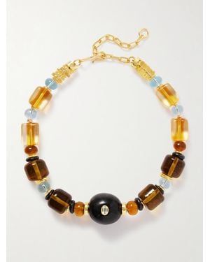 Lizzie Fortunato Collier En Plaqué Or, Perles Et Pierres Multiples Desert Mirage - Métallisé