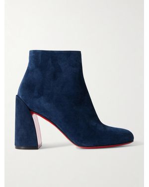 Christian Louboutin Turela 85 Suede Ankle Boots - Blue