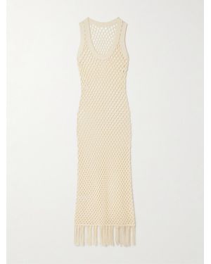 SIR. Illaria Crocheted Cotton Midi Dress - White