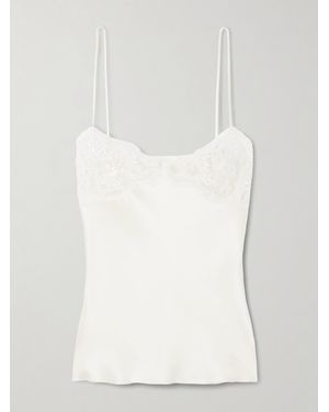 Chloé Lace-Trimmed Silk-Satin Camisole - White