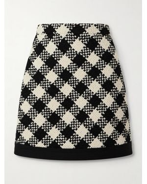 Valentino Garavani Damier Minirock Aus Kariertem Bouclé-Tweed - Schwarz