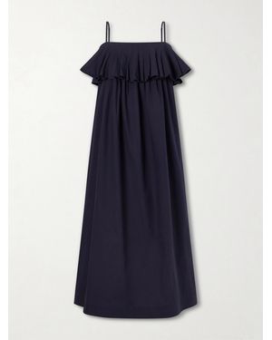 Sea Lois Ruffled Cotton-Twill Midi Dress - Blue