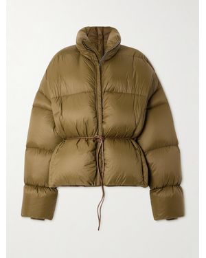 Rick Owens Sail Duvet Daunenjacke Aus Gestepptem Shell Mit Bindegürtel - Grün