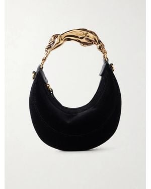 Chloé Chain Horse Velvet Top-Handle Bag - Black