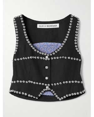Alix Of Bohemia Mossie Studded Cotton Vest - Black