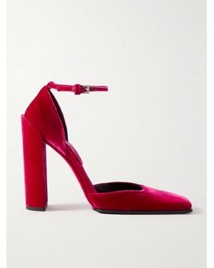 Alaïa 90 Pumps Aus Samt - Rot
