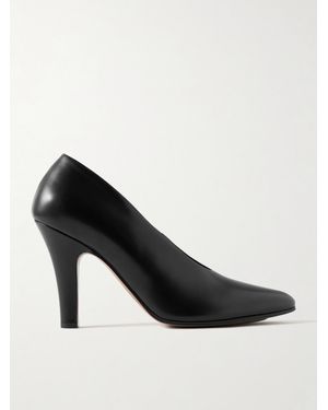 The Row Prudens Leather Court Shoes - Black