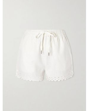 Isabel Marant Balyme Broderie Anglaise Cotton Shorts - White