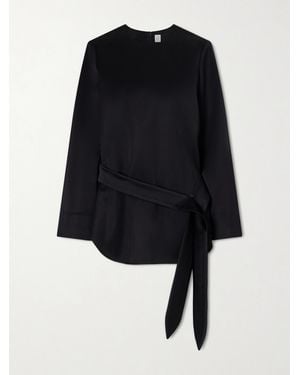 TOTEME Belted Satin Blouse - Black