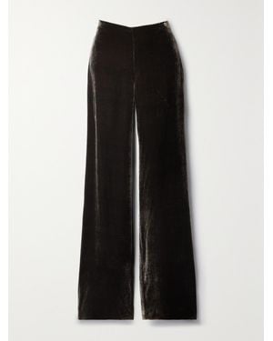 Veronica de Piante Lexi Velvet Wide-Leg Trousers - Black