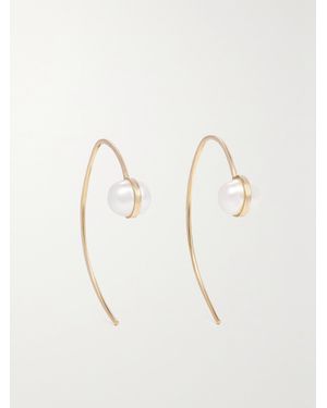 Melissa Joy Manning Wishbone 14-Karat Recycled Pearl Earrings - Brown