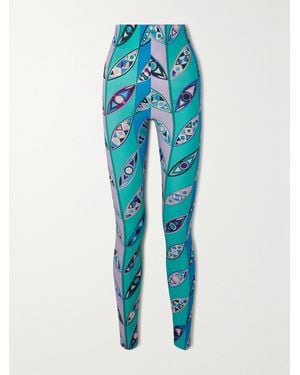 PUCCI Printed Stretch Leggings - Blue