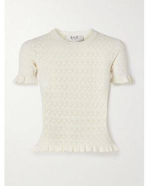 Sea Haut En Mailles Pointelle À Volants Rue - Neutre