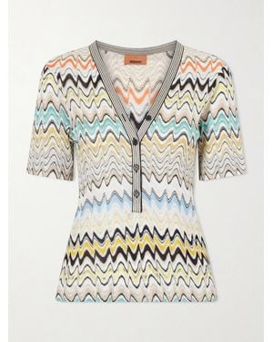 Missoni Striped Crochet-Knit Jumper - Natural