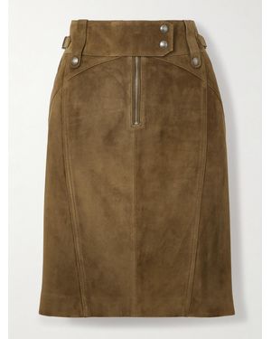 Tom Ford Belted Suede Skirt - Green