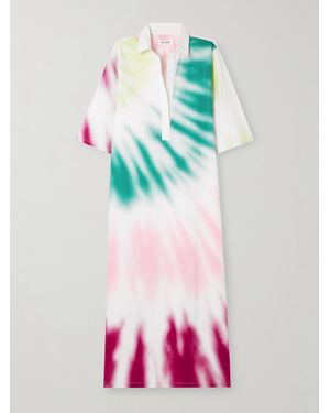 Rosie Assoulin Oversized Tie-Dyed Cotton-Poplin Maxi Shirt Dress - White