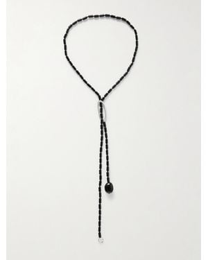AGMES Annaya Sterling Onyx Necklace - Noir