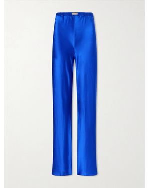 Comme Si Silk-Charmeuse Trousers - Blue